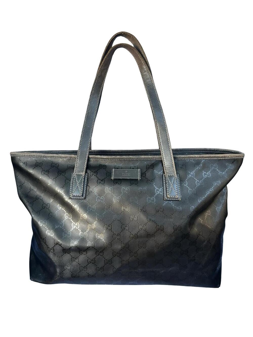 Gucci GG Imprime Black Monogram Tote Bag 211137 212792 Made In Italy
